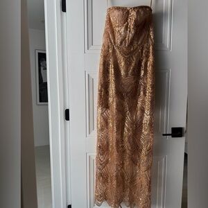 Bronx and Banco Gold Sequin Maxi Dress